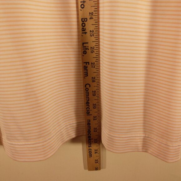 FootJoy FJ golf polo shirt mens 2XL XXL peach stripe performance short sleeve - Picture 6 of 10
